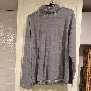 EUC JL plum black & white striped turtleneck long sleeve size XL